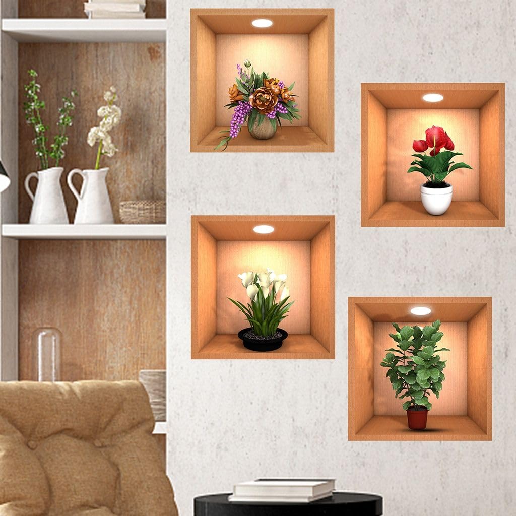 3D Vase Wall Sticker (Set of 4) Poshure®