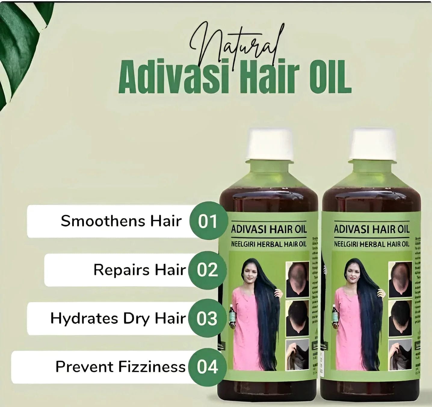 Adivasi Herbal Hair Oil (Buy 1 Get 1 Free)(Pack of 2) Poshure®