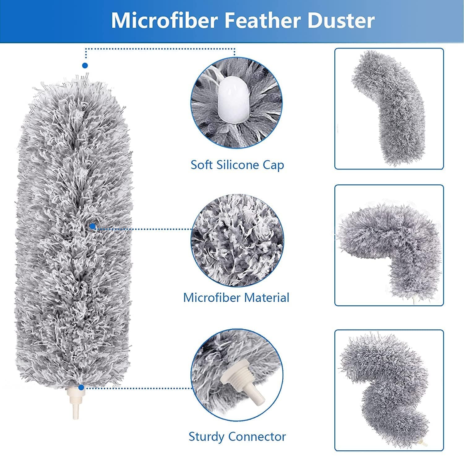 Cleaning Microfiber Fan Duster Fan Cleaner Duster Roof Cleaning - Bendable & Extendable Fan Ceiling Duster Sweepexo™️ Poshure®
