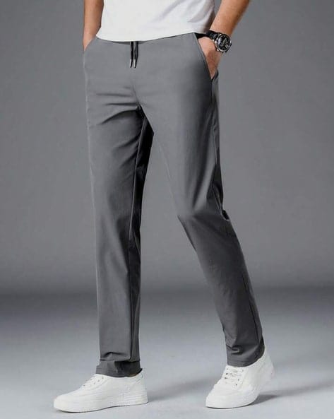 Buy NGT Medium Grey Mens's Poly Lycra Track Pants (XL) Online at