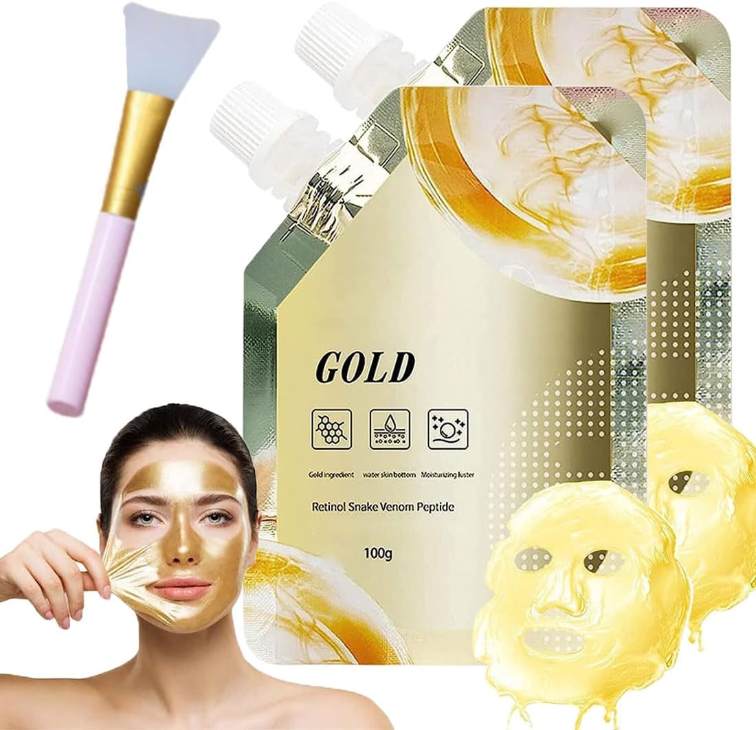 Face Mask Pack For Glowing Skin Sheet Masks Glow Skin Mask - PeelOglam™️ Retinol Snake Venom Gold Mask Poshure®