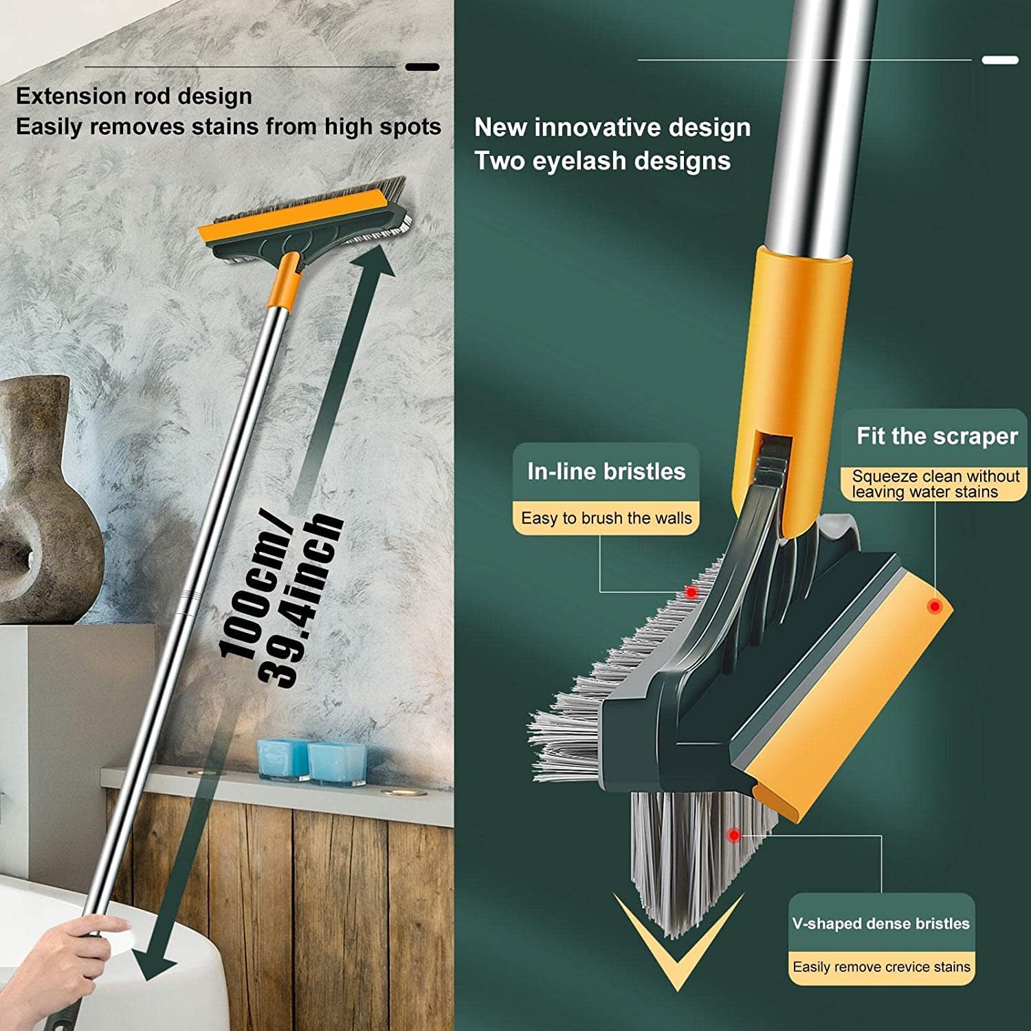 Floor Cleaner Mop Bathroom Cleaning Brush Home Cleaning Dry Mop - FlexiBrush™️ FlexiBrush™️ (50% Off) Poshure®