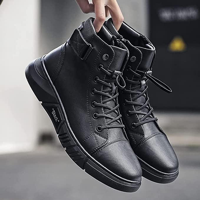 Hand-Made Mens Casual Black Leather Boots Poshure®