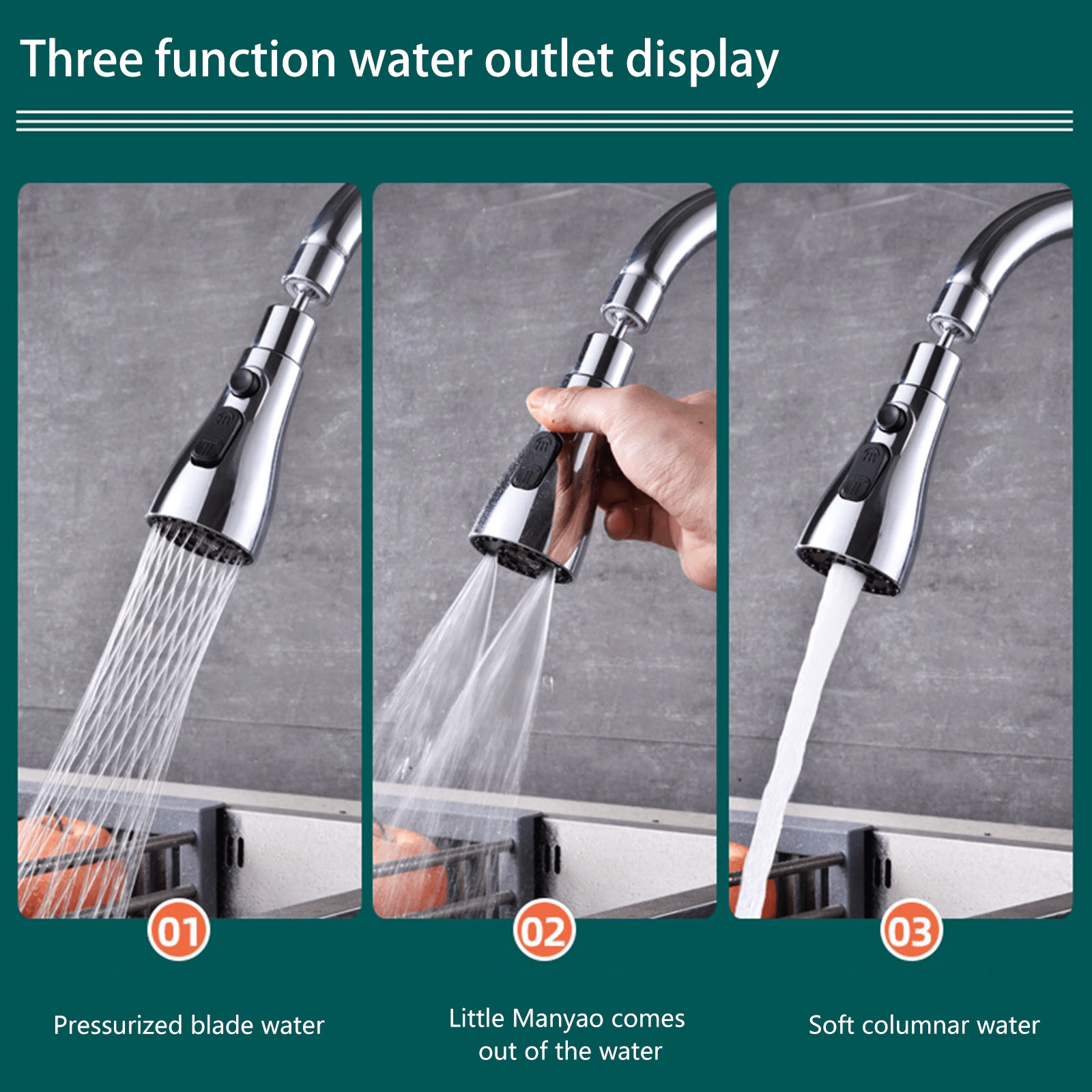Kitchen Accessories Sink Tap Water Aerator Faucet Tap Purifier  - 3 Modes Water Faucet Sprayer Faucezy™️ Poshure®