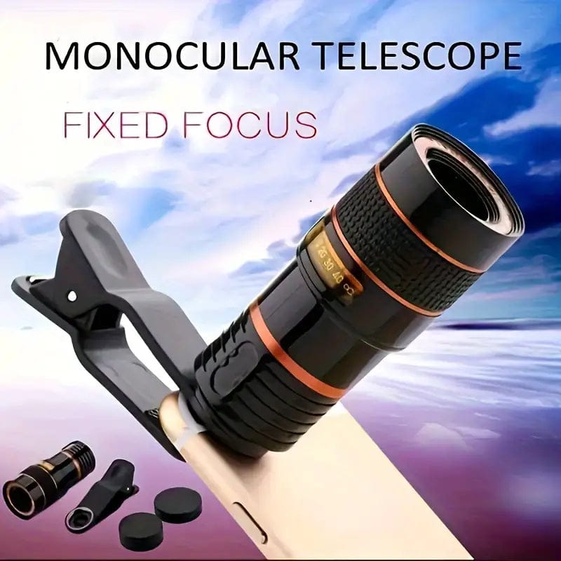 Mono Cular Telescope Lens Vision Monocular Telescope Binoculars - 12x HD Optical Zoom Camera Telescope Lens Free Size Zoomico™️ Poshure®