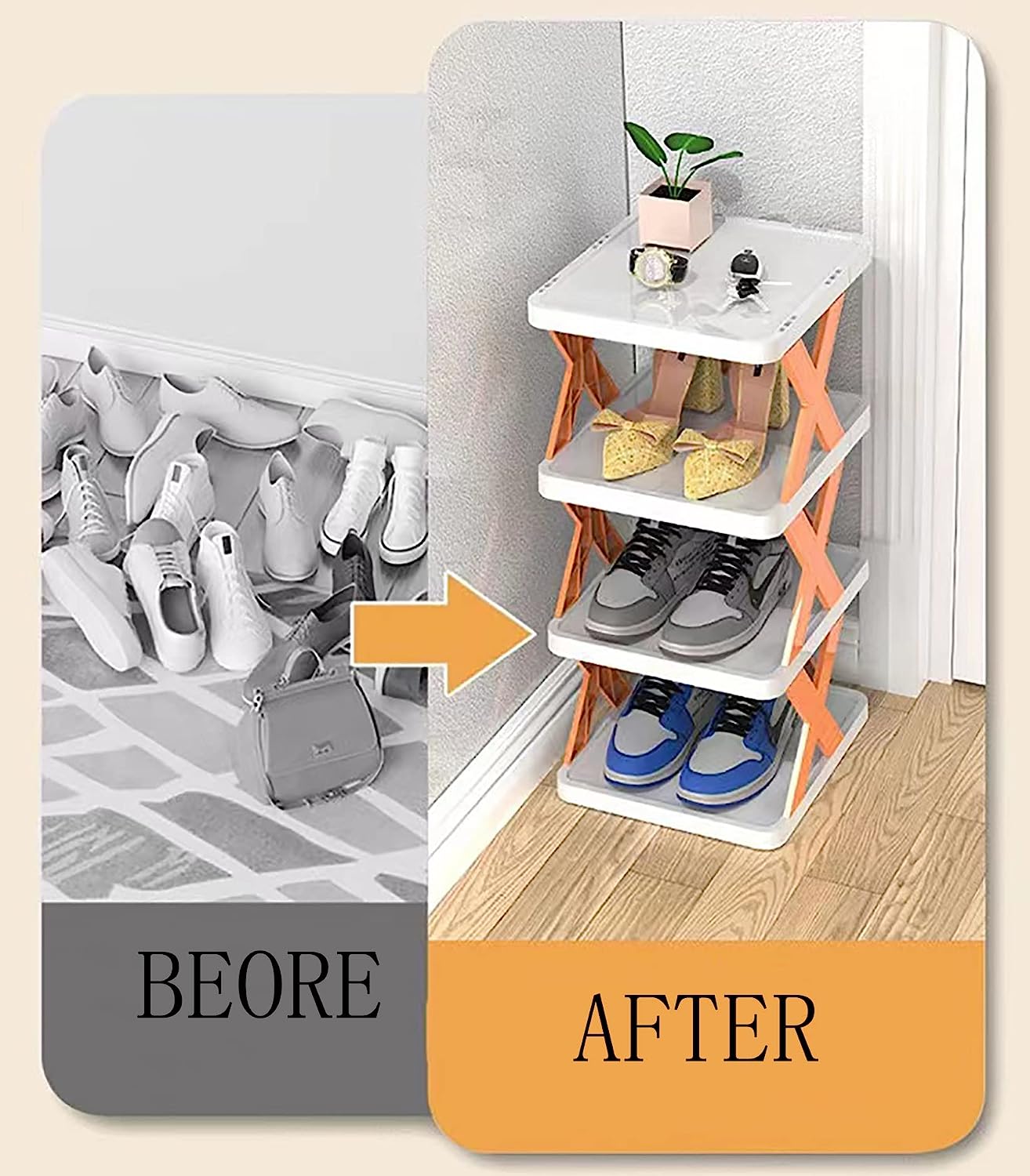 Shoe Rack Storage Stand Cabinet For Home Shoes Organiser - MultiReck™️ MultiReck™️ Shoes Organizer ( Pack of 5 ) Poshure®