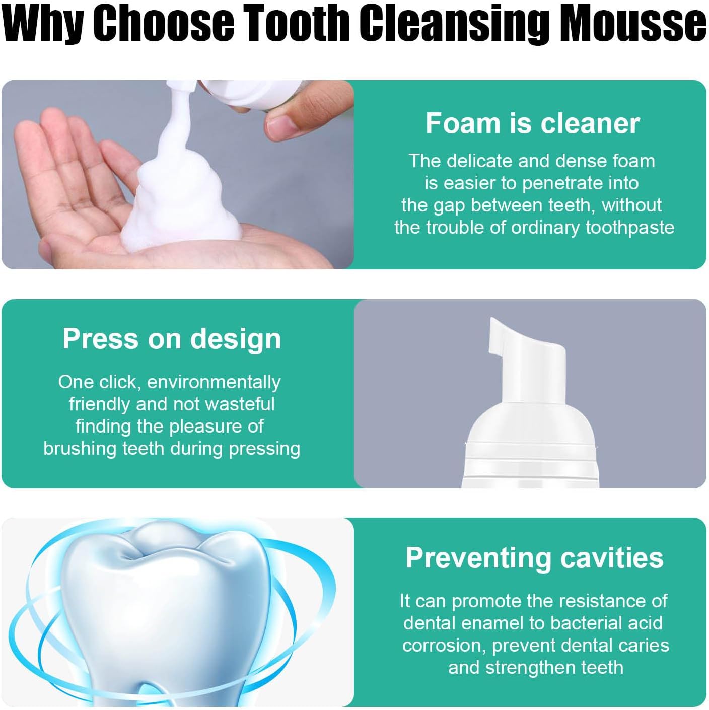 Teeth Whitening Mousse Foam Toothpaste Dental Stain Tartar Remover TEETH MOUTHWASH FOAM Poshure®