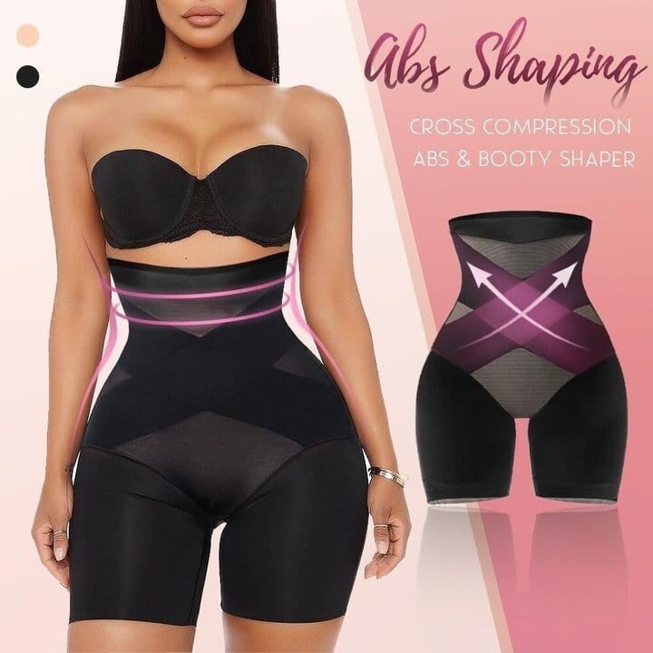 High Waisted Plus Size Cross Compression ABS Shaping UK