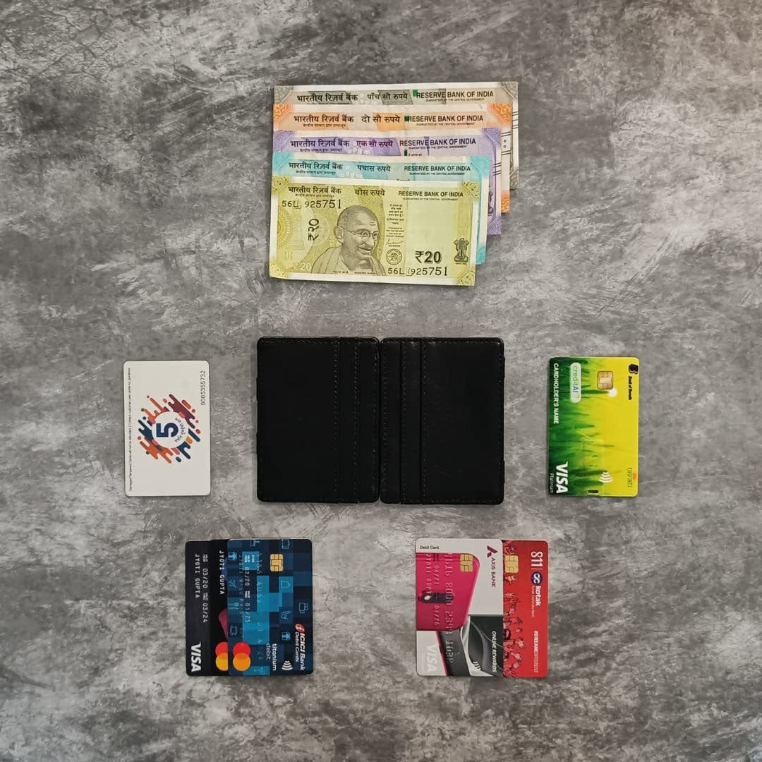 Mens wallet Best Bifold Leather Money Clip Wallets for men - Flipeix™ Black Flipeix™ Poshure®