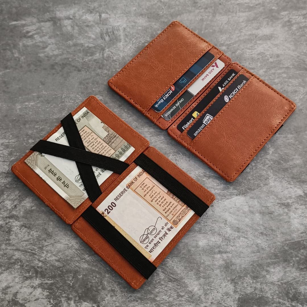 Mens wallet Best Bifold Leather Money Clip Wallets for men - Flipeix™ Brown Flipeix™ Poshure®